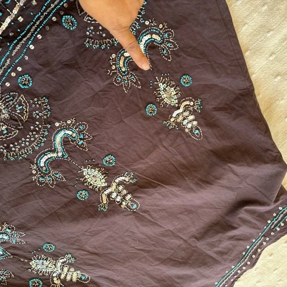 DIMRI Sequined boho gypsy skirt size medium brawn - Picture 9 of 15